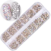 MUUZONING Decoracion de Uñas 3D AB Rhinestone Diamantes Caja larga Brillantes de Cristales Coloridas Perlas Uñas.#1